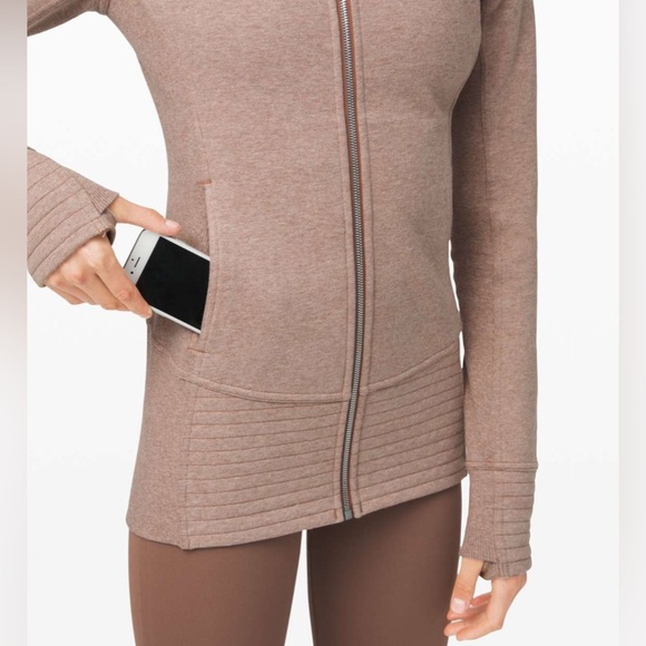 LULULEMON Radiant Jacket II Zip-Up Sweatshirt in Heathered Spanish Oak Size 6 - Picture 4 of 13
